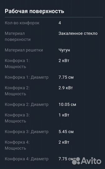 Газовая варочная панель 4 конфорки