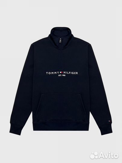 Свитшот Tommy Hilfiger Tommy Logo Quater-Zip Navy