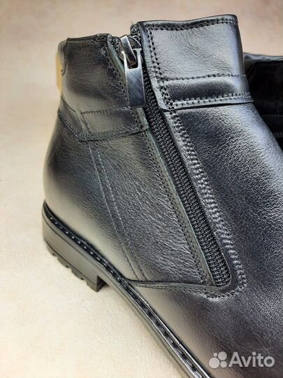 Кожаные зимние ботинки утеплённые с мехом (Арт.98980)