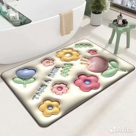 Коврик для ванной комнаты 3д