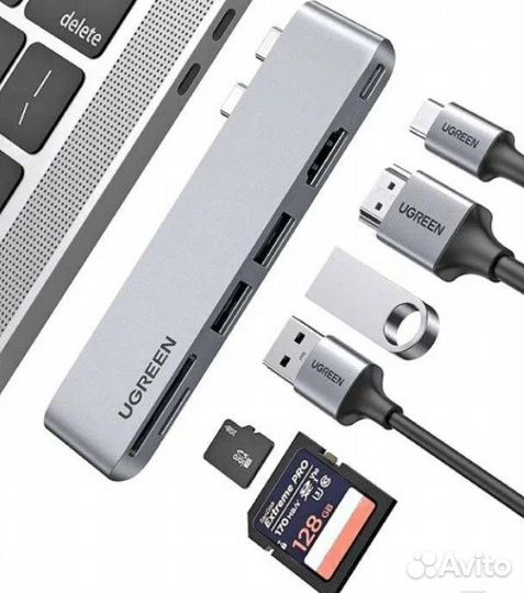 UGreen 80856 USB-хаб для MacBook (Air, Pro), донгл