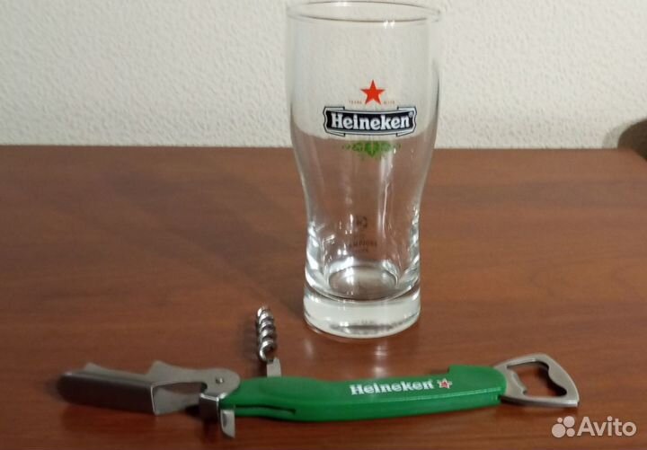 Heineken набор для пива бокал и открывалка-штопор