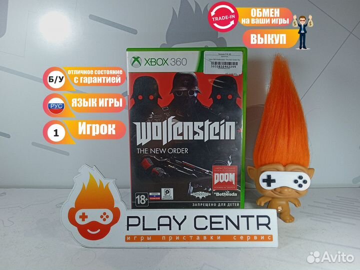 Диск для Xbox 360 Wolfenstein The New Order б/у