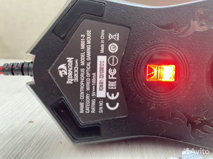 Игровая мышь redragon centrophorus 3200dpi