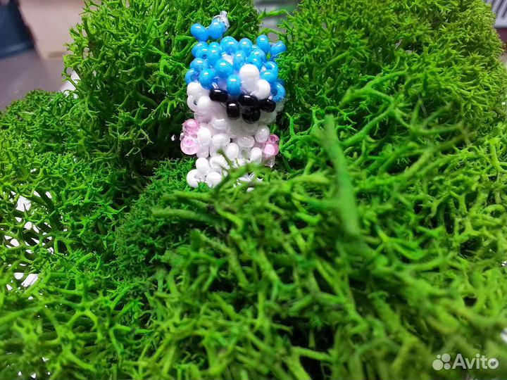 Мини котик из бисера