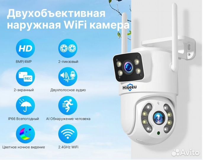 Wi-Fi камера с двумя объективами