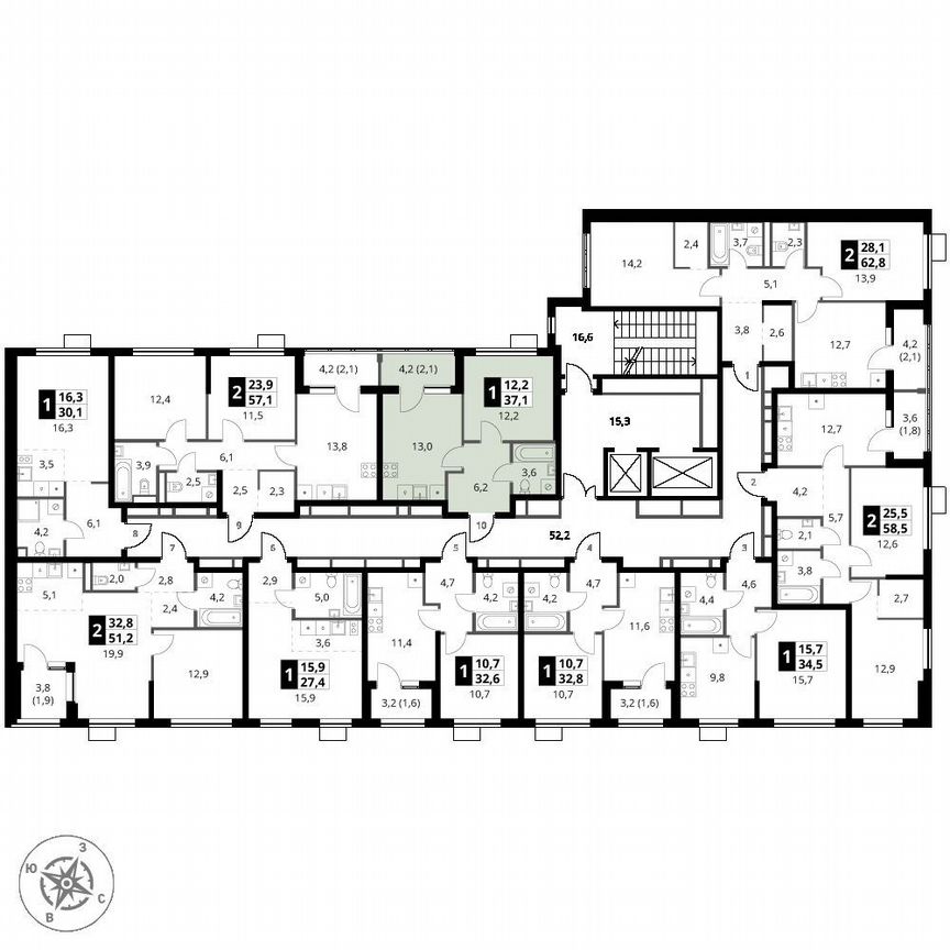 1-к. квартира, 37,1 м², 2/18 эт.