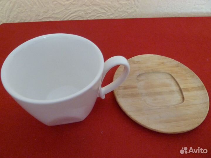 Чайно-кофейная пара, фарфор, дерево