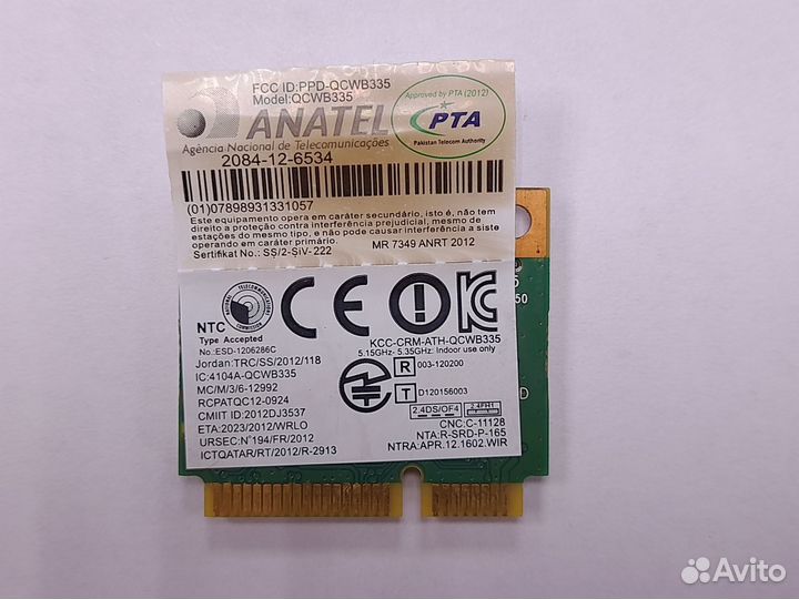 Wi-fi адаптер anatel qcwb335