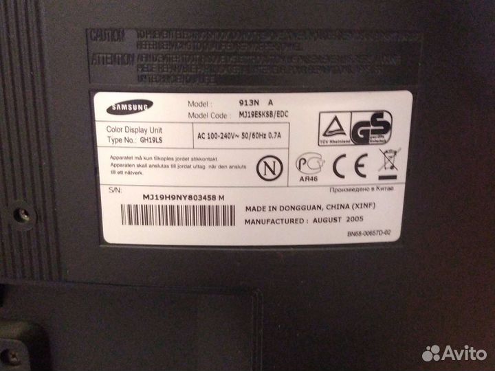 Монитор Samsung syncmaster 913n