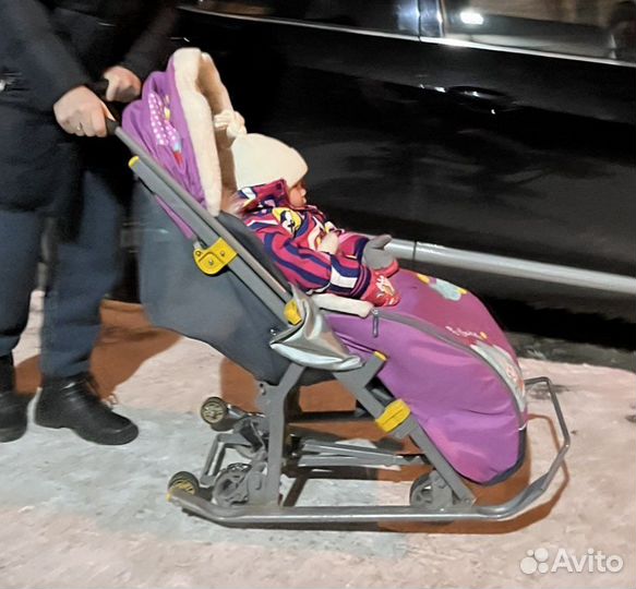 Коляска-санки nika 2 в 1, с колесиками