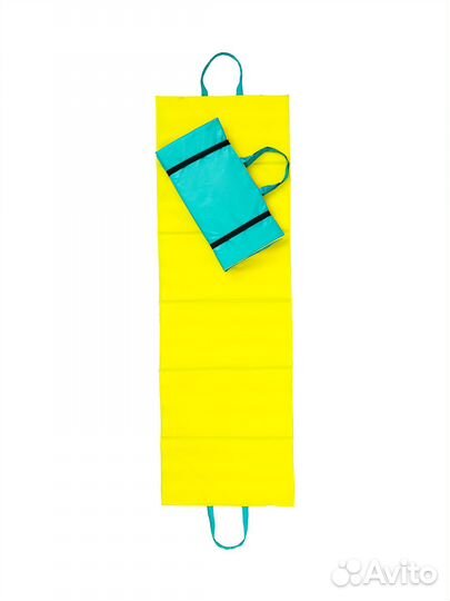 Спортивный коврик влагостойкий жёлтый с лямками