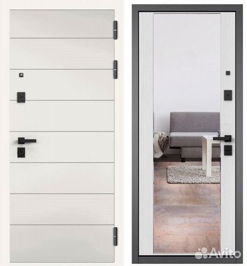 Дверь входная металлическая с зеркалом