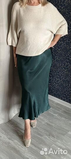 Юбка атлас шелк миди Италия