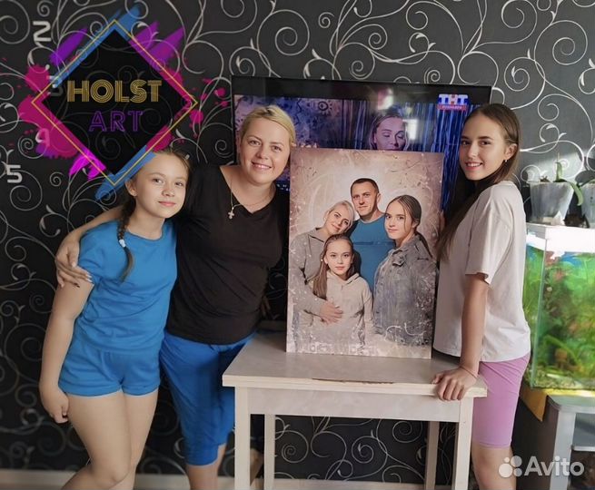 Портрет по фото / Картина на холсте на подарок