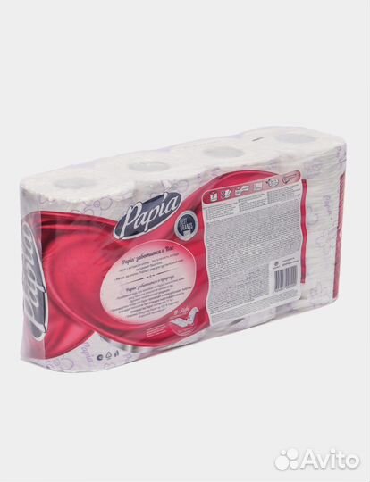 Туалтеная бумага Papia 3 слоя 8 рулонов