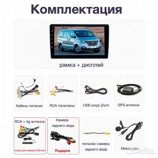 Topway Hyundai H1 old LTE CarPlay 4/32гб 8 ядер