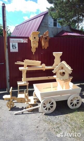 Скворечники, кормушки для птиц резные изделия