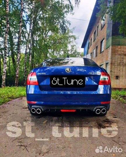 Диффузор на задний бампер Skoda Octavia A7