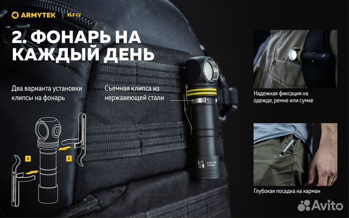 Фонарь Armytek Elf C2 USB-C Белый F05103C