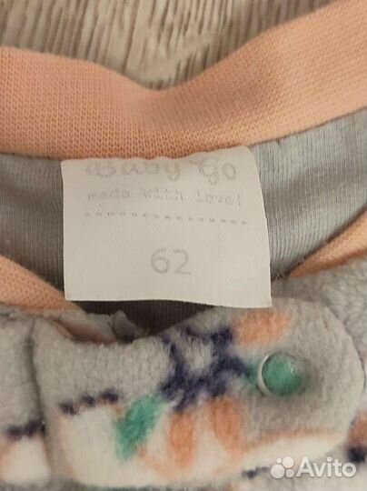 Флисовый комбинезон поддева 62-74