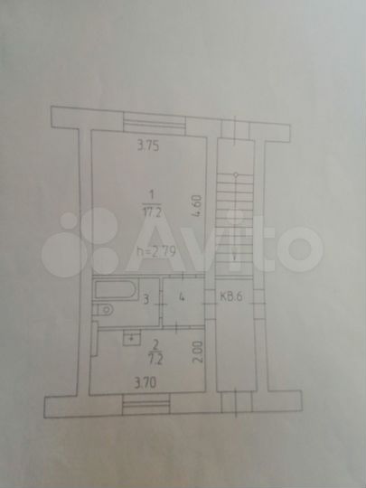 1-к. квартира, 30,3 м², 1/2 эт.