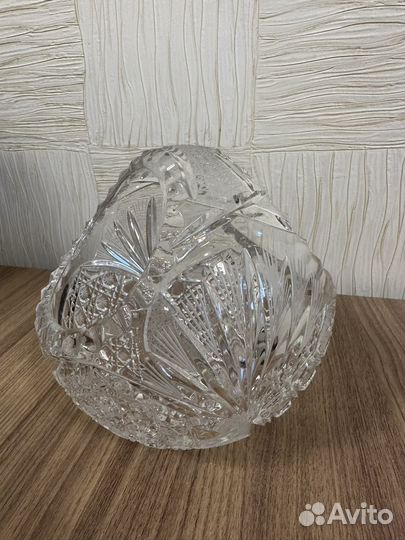Хрустальная ваза-корзинка для фруктов «Лукошко»