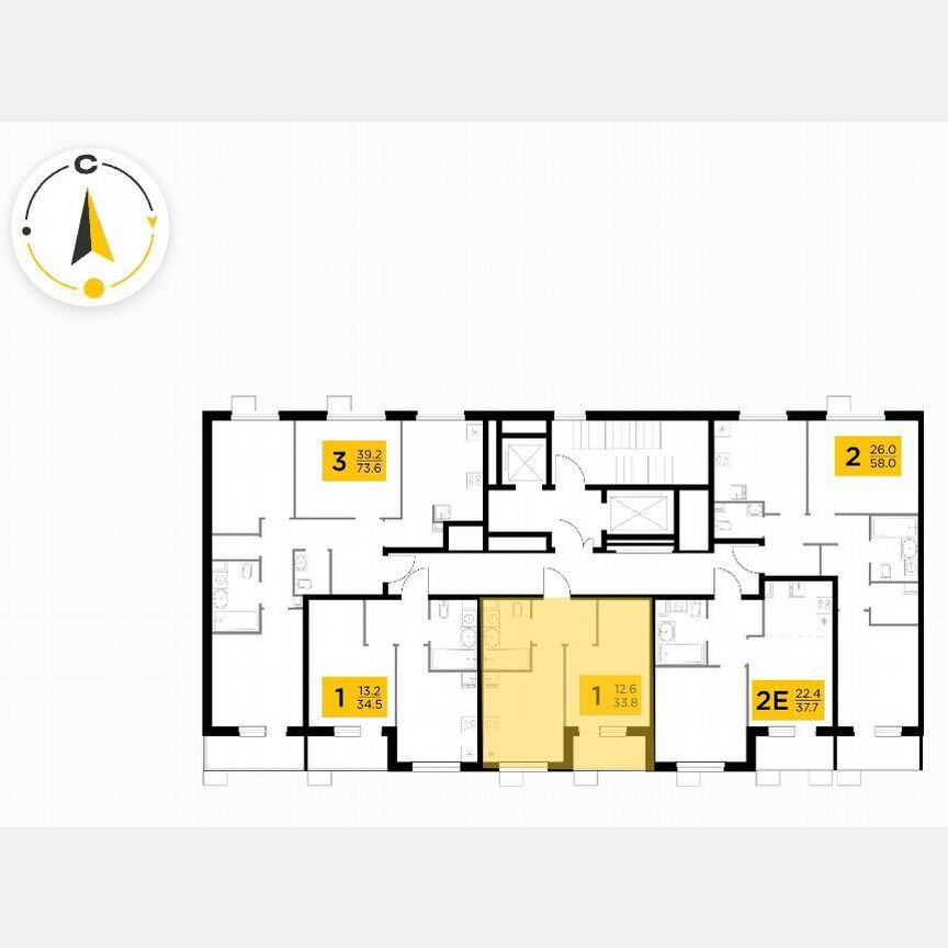 1-к. квартира, 33,8 м², 14/14 эт.