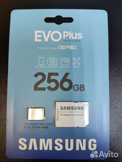 Карта памяти Samsung Class 10 Evo Plus U1 256GB
