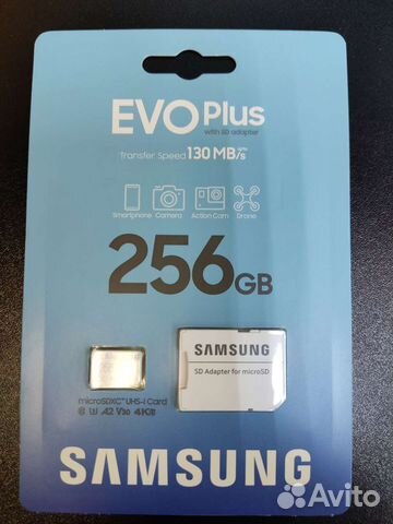 Карта памяти Samsung Class 10 Evo Plus U1 256GB