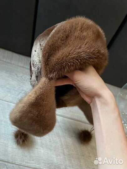 Шапка ушанка норковая