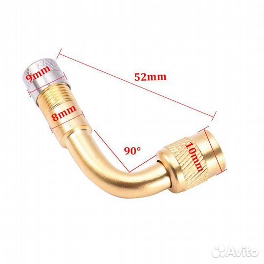 Удлинитель вентиля колеса металлический 90град