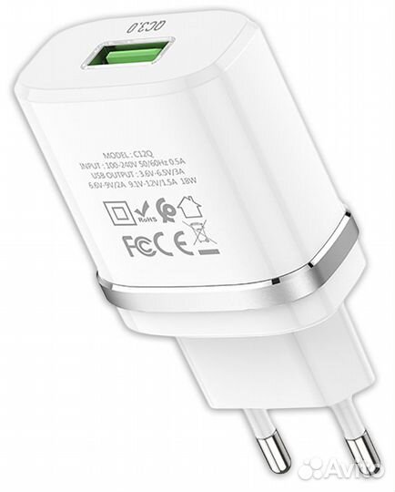 Зарядное устройство Hoco C12Q Smart QC3.0