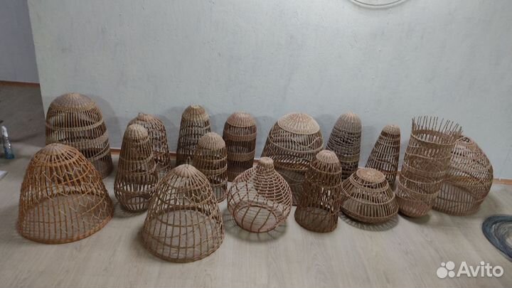 Люстры плетеные потолочные абажуры