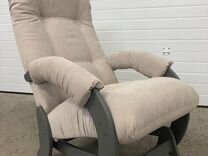 Кресло качалка бежевое / опоры серый ясень эмаль