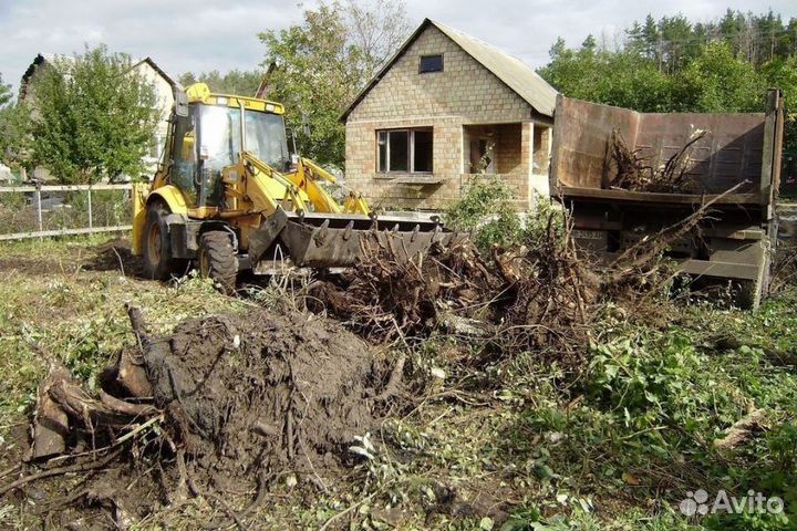 Уборка участка/Спил деревьев/Разнорабочие/Демонтаж