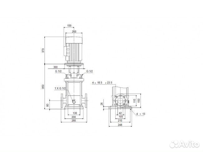 Насос вертикальный центробежный Grundfos CRN 10-20