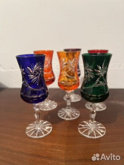 Фужеры цветной хрусталь