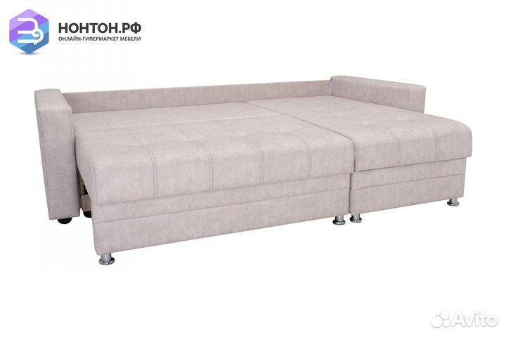 Диван угловой тик-так Гамбург светло-серый