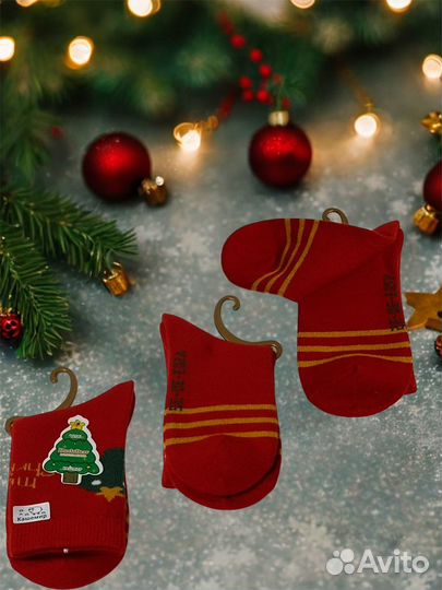 Носки детские новогодние комплект 5 пар