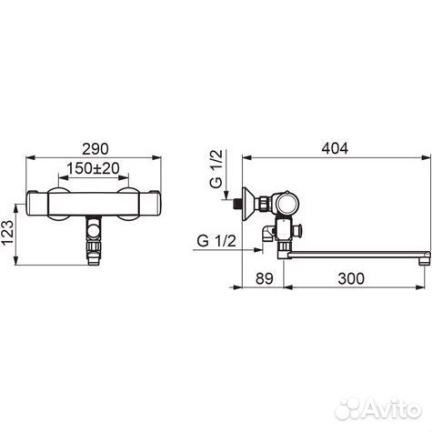 7446X Nova термостатический смеситель подключение