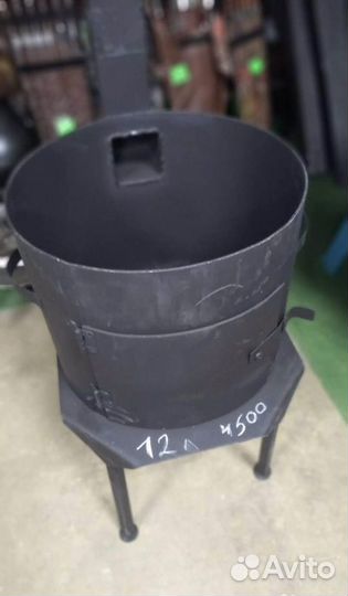 Пeчь c трyбой 3мм для кaзана 12л