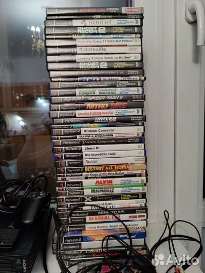 Playstation 2, 84 диска, 2 джойстика ps2 ps4