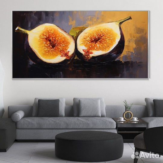 Картина маслом для кухни инжир Ручная работа