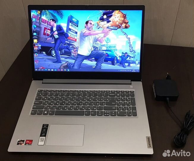 Lenovo 17.3, Ryzen 3 3250U, 12 GB DDR4, M2 256 GB