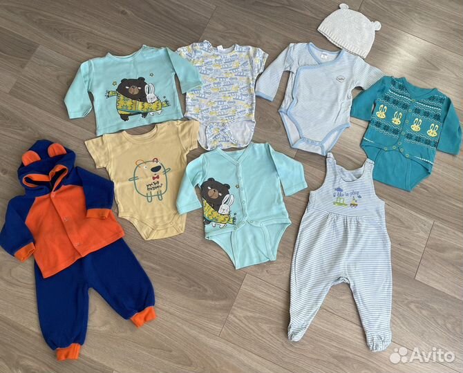 68-80 р-р Боди, рубашка, костюм, флис брюки