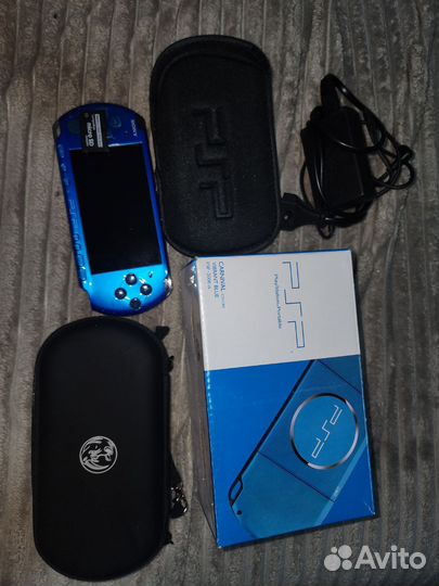 Sony PSP 3008 Slim Blue 128GB новая, 350 игр