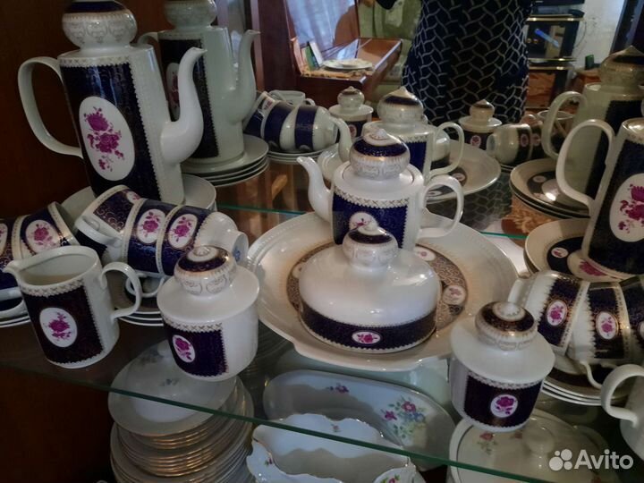 Кобальт,сервиз чайный и кофейный.Редкий