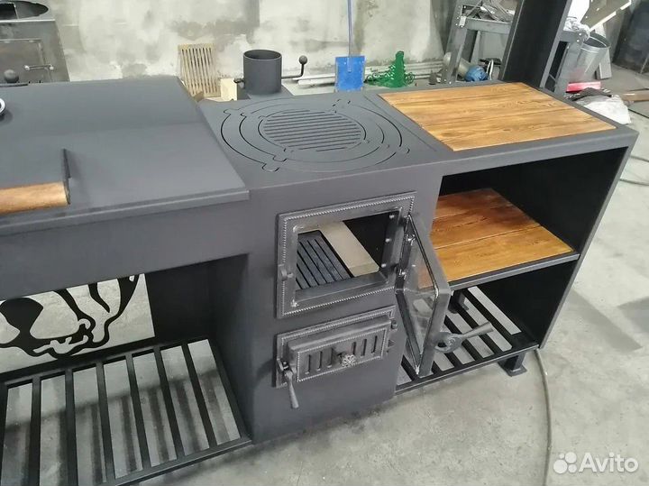 Мангал с печью под казан