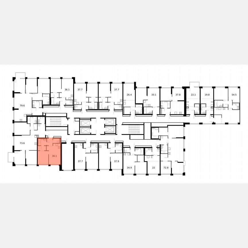 1-к. квартира, 36,1 м², 3/32 эт.